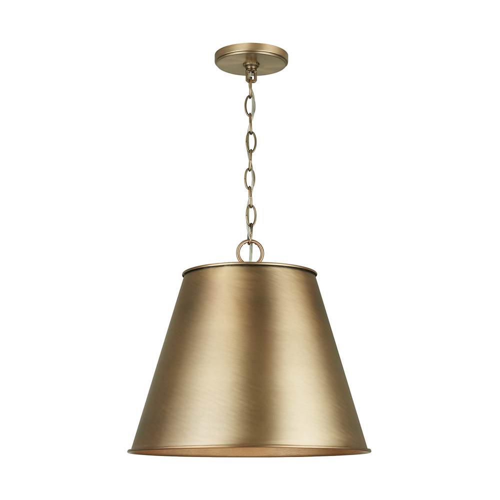 Capital Lighting 337811AD Aged Brass 16'' W X 14.5'' H 1-light Cone Pendant In Aged Brass With Metal Shade Image 2
