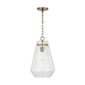 Capital Lighting 338316AD Aged Brass 11'' W X 18.5'' H 1-light Clear Prismatic Glass Pendant In Aged Brass Image 1