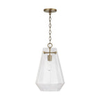 Capital Lighting 338316AD Aged Brass 11'' W X 18.5'' H 1-light Clear Prismatic Glass Pendant In Aged Brass Image 1