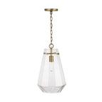 Capital Lighting Lee 11'' W X 18.5'' H 1-light Clear Prismatic Glass Pendant In Aged Brass