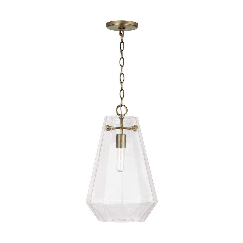 Capital Lighting 338316AD Aged Brass 11'' W X 18.5'' H 1-light Clear Prismatic Glass Pendant In Aged Brass Image 2