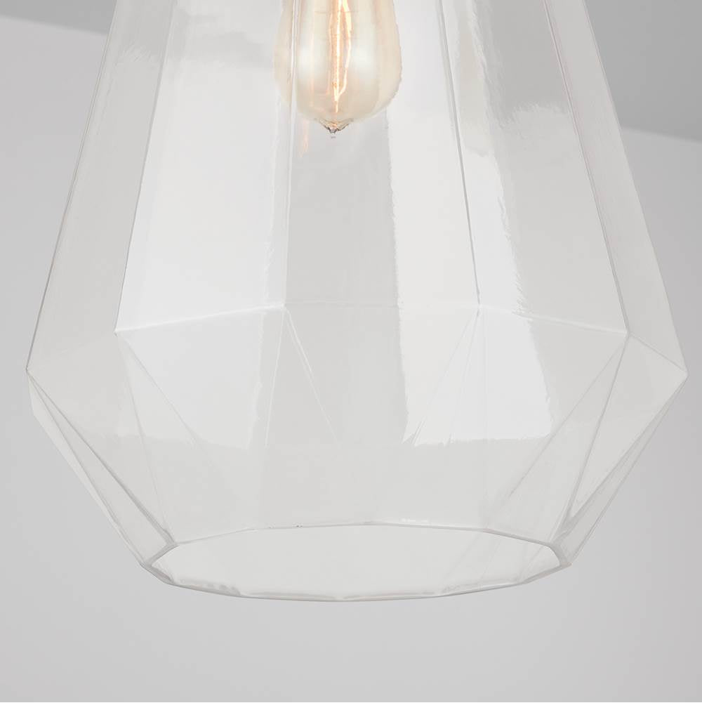 Capital Lighting 338316BN Brushed Nickel 11'' W X 18.5'' H 1-light Clear Prismatic Glass Pendant In Brushed Nickel Image 4
