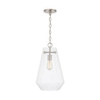Capital Lighting 338316BN Brushed Nickel 11'' W X 18.5'' H 1-light Clear Prismatic Glass Pendant In Brushed Nickel Image 2