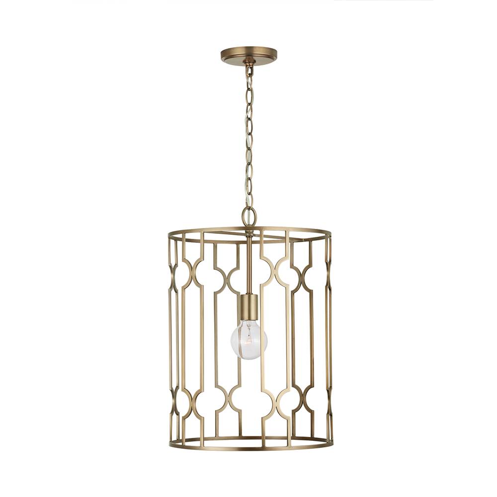 Capital Lighting Jordyn 14'' W X 20'' H 1-light Pendant In Aged Brass