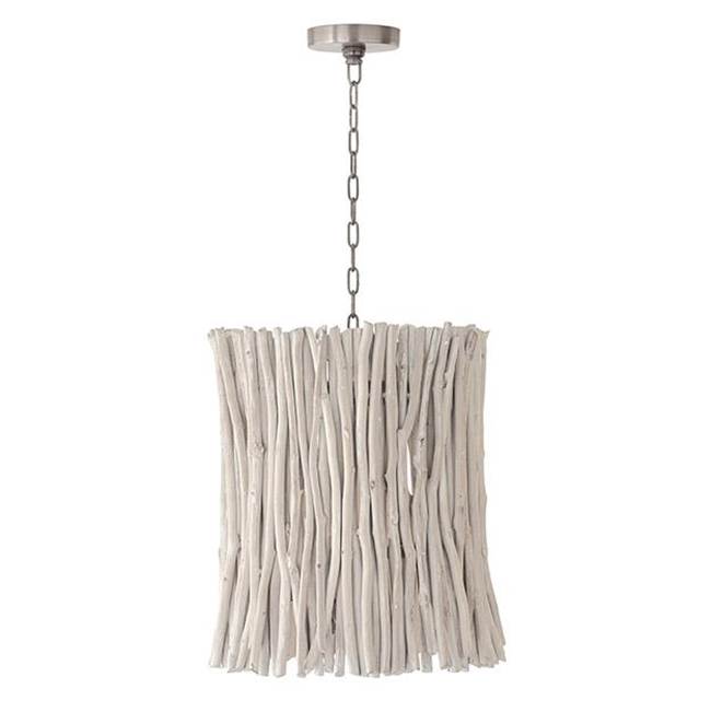 Capital Lighting 340242PP Brushed Pewter 15.5'' W X 18'' H 4-light Medium Pendant In Brushed Pewter Made With Handcrafted Eucalyptus Image 1