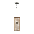 Capital Lighting 340311YG Grey Wash,Iron Silk 8.5'' W X 19'' H 1-light Pendant In Grey Wash And Grey Iron With Intricately Hand-wrapped Natural Jute Image 1