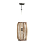 Capital Lighting 340311YG Grey Wash,Iron Silk 8.5'' W X 19'' H 1-light Pendant In Grey Wash And Grey Iron With Intricately Hand-wrapped Natural Jute Image 5