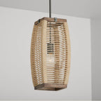 Capital Lighting 340311YG Grey Wash,Iron Silk 8.5'' W X 19'' H 1-light Pendant In Grey Wash And Grey Iron With Intricately Hand-wrapped Natural Jute Image 3