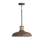 Capital Lighting 340312YG Grey Wash,Iron Silk 17'' W X 9'' H 1-light Curved Wood Bell Pendant In Grey Wash And Grey Iron With Hand-wrapped Natural Jute Image 1