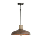 Capital Lighting 340312YG Grey Wash,Iron Silk 17'' W X 9'' H 1-light Curved Wood Bell Pendant In Grey Wash And Grey Iron With Hand-wrapped Natural Jute Image 2