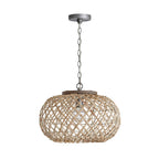 Capital Lighting 340811GK Grey Wash,Antique Nickel 18.5'' W X 14'' H 1-light Natural Rattan Pendant In Grey Wash Wood And Anique Nickel Image 1