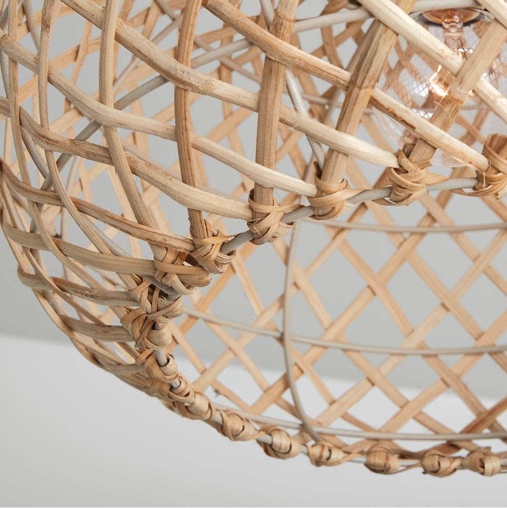 Capital Lighting Rainey 18.5'' W X 14'' H 1-light Natural Rattan Pendant In Grey Wash Wood And Anique Nickel