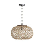 Capital Lighting 340811GK Grey Wash,Antique Nickel 18.5'' W X 14'' H 1-light Natural Rattan Pendant In Grey Wash Wood And Anique Nickel Image 2
