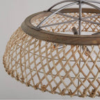 Capital Lighting 340862GK Grey Wash,Antique Nickel 29'' W X 13'' H 6-light Natural Rattan Pendant In Grey Wash Wood And Antique Nickel Image 4