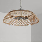 Capital Lighting 340862GK Grey Wash,Antique Nickel 29'' W X 13'' H 6-light Natural Rattan Pendant In Grey Wash Wood And Antique Nickel Image 3