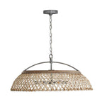 Capital Lighting 340862GK Grey Wash,Antique Nickel 29'' W X 13'' H 6-light Natural Rattan Pendant In Grey Wash Wood And Antique Nickel Image 2