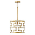Capital Lighting Hala 13'' W X 11'' H 1-light Pendant In Bleached Natural Jute And Patinaed Brass - Greek Key Pattern Artisan Crafted