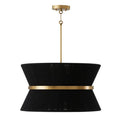 Capital Lighting Cecilia 24'' W X 14'' H 8-light Tapered String Pendant In Black Rope And Patinaed Brass