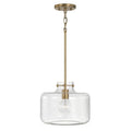 Capital Lighting Brighton 11.5'' W X 10'' H 1-light Pendant In Aged Brass With Clear Pebbled Glass