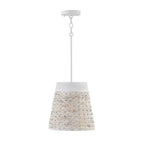 Capital Lighting 343911HW Chalk Wash 12'' W X 12'' H 1-light Small Pendant In White Chalk Wash Made With Handcrafted Mango Wood And Water Hyacinth Image 1