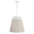 Capital Lighting 343941HW Chalk Wash 18'' W X 18'' H 4-light Medium Pendant In White Chalk Wash Made With Handcrafted Mango Wood And Water Hyacinth Image 1