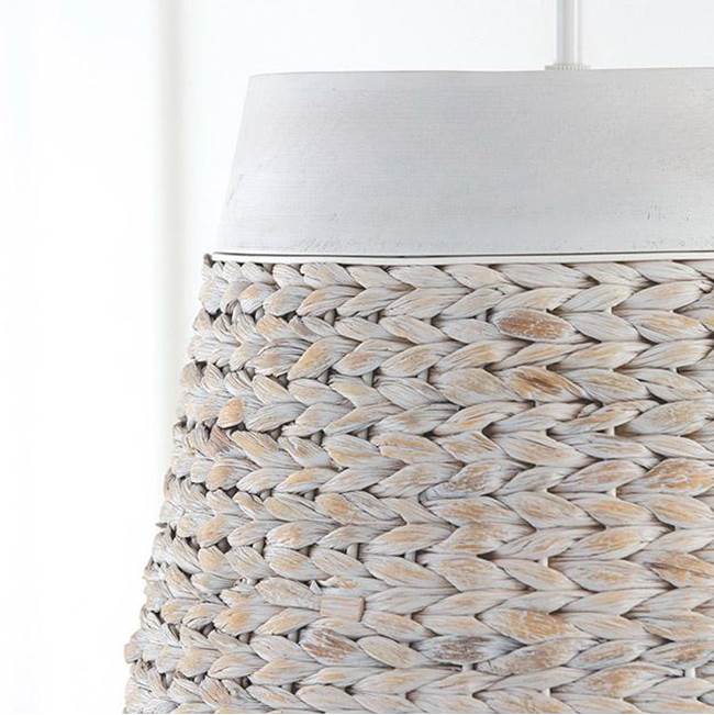 Capital Lighting Tallulah 18'' W X 18'' H 4-light Medium Pendant In White Chalk Wash Made With Handcrafted Mango Wood And Water Hyacinth