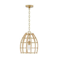 Capital Lighting 344111MA Matte Brass 12'' W X 14.5'' H 1-light Small Pendant In Matte Brass Made With Handcrafted Rattan Image 1