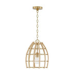 Capital Lighting 344111MA Matte Brass 12'' W X 14.5'' H 1-light Small Pendant In Matte Brass Made With Handcrafted Rattan Image 1