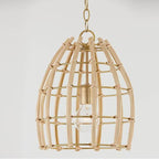 Capital Lighting Wren 12'' W X 14.5'' H 1-light Small Pendant In Matte Brass Made With Handcrafted Rattan