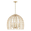 Capital Lighting 344141MA Matte Brass 23'' W X 22'' H 4-light Large Pendant In Matte Brass Made With Handcrafted Rattan Image 1