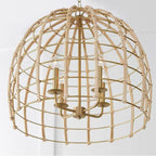 Capital Lighting Wren 23'' W X 22'' H 4-light Large Pendant In Matte Brass Made With Handcrafted Rattan