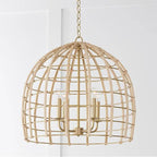Capital Lighting 344141MA Matte Brass 23'' W X 22'' H 4-light Large Pendant In Matte Brass Made With Handcrafted Rattan Image 2