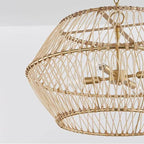 Capital Lighting Wren 24.25''w X 15.25''h 4-light Pendant In Matte Brass With Natural Rattan