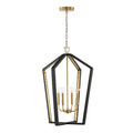 Capital Lighting 344541KM Flat Black,Matte Brass 20'' W X 27'' H 4-light Pendant In Flat Black And Matte Brass Made With Handcrafted Mango Wood Image 1