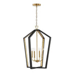 Capital Lighting 344541KM Flat Black,Matte Brass 20'' W X 27'' H 4-light Pendant In Flat Black And Matte Brass Made With Handcrafted Mango Wood Image 1