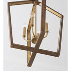 Capital Lighting Maren 20'' W X 27'' H 4-light Pendant In Flat Black And Matte Brass Made With Handcrafted Mango Wood