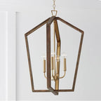 Capital Lighting 344541NM Nordic Wood,Matte Brass 20'' W X 27'' H 4-light Pendant In Nordic Wood And Matte Brass Made With Handcrafted Mango Wood Image 2