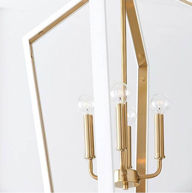 Capital Lighting Maren 20'' W X 27'' H 4-light Pendant In Flat Black And Matte Brass Made With Handcrafted Mango Wood