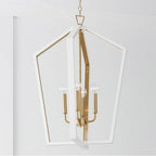 Capital Lighting 344541WM Flat White,Matte Brass 20'' W X 27'' H 4-light Pendant In Flat White And Matte Brass Made With Handcrafted Mango Wood Image 2