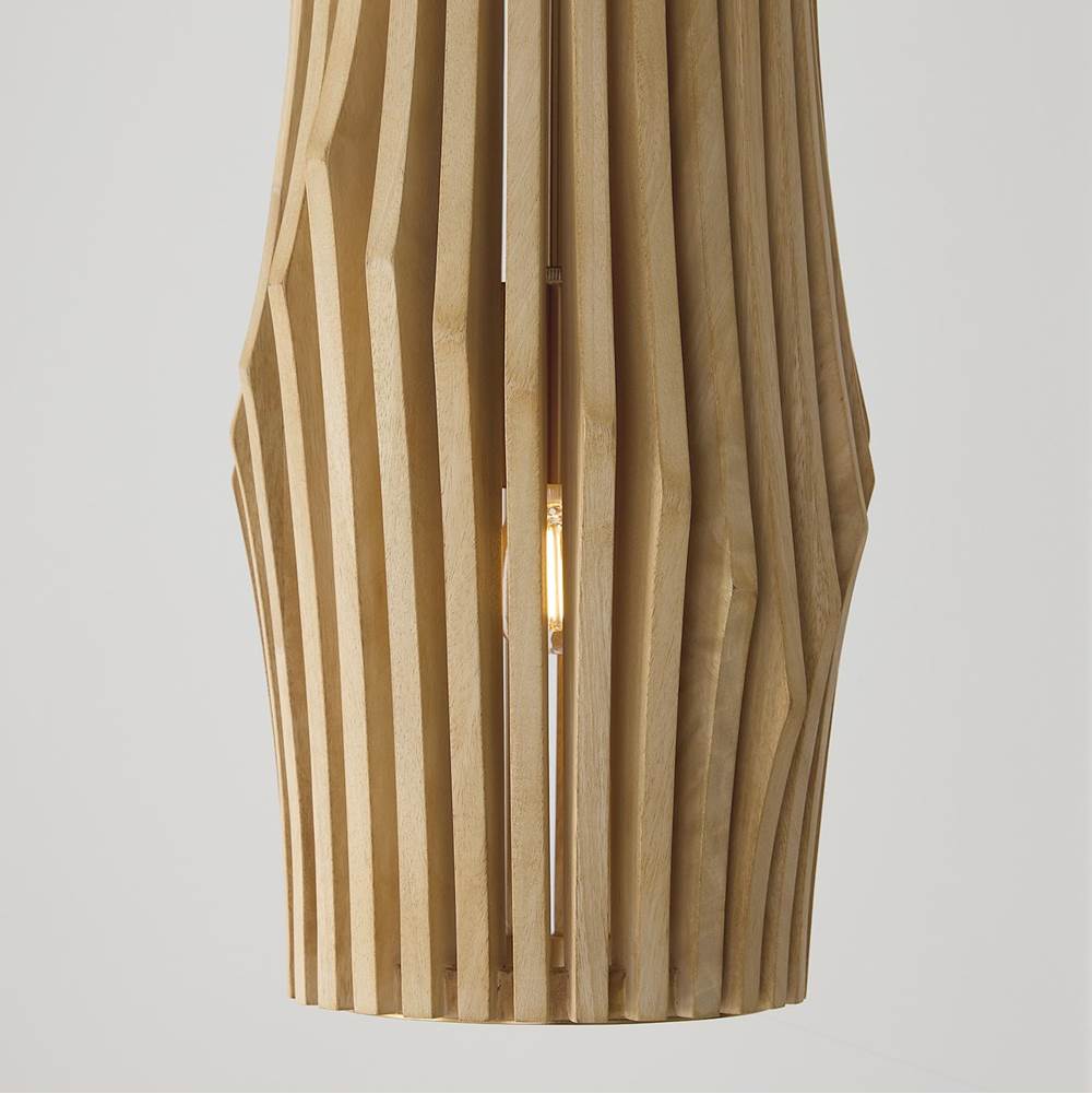 Capital Lighting 344613BWB Blonde Wood,Matte Brass 8.75'' W X 17.25'' H 1-light Pendant In Matte Brass And Handcrafted Blonde Mango Wood Image 4