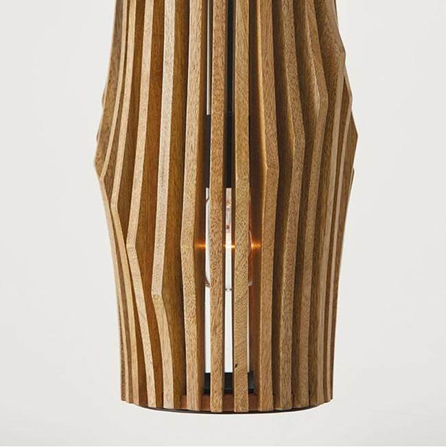 Capital Lighting Archer 8.75'' W X 17.25'' H 1-light Pendant In Matte Brass And Handcrafted Blonde Mango Wood