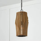 Capital Lighting 344613WK Light Wood,Matte Black 8.75''w X 17.25''h 1-light Pendant Handcrafted Of Light-stained Wood And Matte Black Frame Image 2