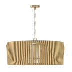Capital Lighting 344664BWB Blonde Wood,Matte Brass 32.25'' W X 14.5'' H 6-light Pendant In Matte Brass And Handcrafted Blonde Mango Wood Image 1