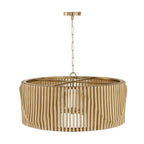 Capital Lighting 344664BWB Blonde Wood,Matte Brass 32.25'' W X 14.5'' H 6-light Pendant In Matte Brass And Handcrafted Blonde Mango Wood Image 2
