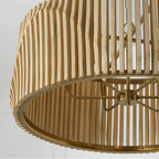 Capital Lighting 344664BWB Blonde Wood,Matte Brass 32.25'' W X 14.5'' H 6-light Pendant In Matte Brass And Handcrafted Blonde Mango Wood Image 5
