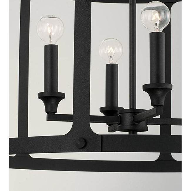 Capital Lighting Brennen 25'' W X 18'' H 4-light Large Pendant In Black Iron