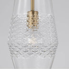 Capital Lighting Dena 7'' W X 14'' H 1-light Pendant In Aged Brass With Diamond Embossed Glass And Black Braided Cord