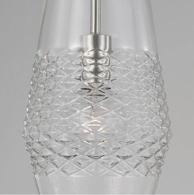 Capital Lighting Dena 7'' W X 14'' H 1-light Pendant In Aged Brass With Diamond Embossed Glass And Black Braided Cord