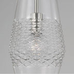 Capital Lighting Dena 7'' W X 14'' H 1-light Pendant In Aged Brass With Diamond Embossed Glass And Black Braided Cord
