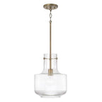 Capital Lighting 345111AD Aged Brass 11'' W X 15'' H 1-light Pendant In Aged Brass With Clear Fluted Glass Image 1